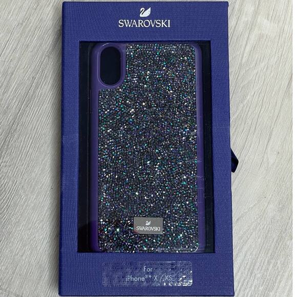 Swarovski Glam Rock smartphone case for iPhone X/XS in Purple - Picture 1 of 7